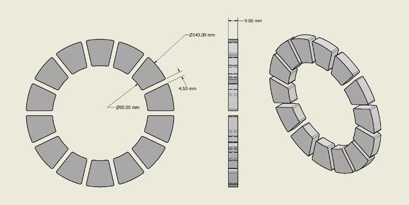 扇形永磁铁氧体 14片一组拼环
